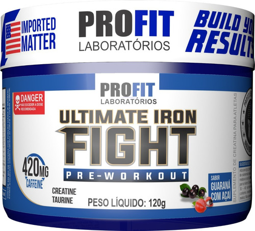 Pré Treino Ultimate Iron Fight 120g - Profit Labs Sabor Açaí com Guaraná