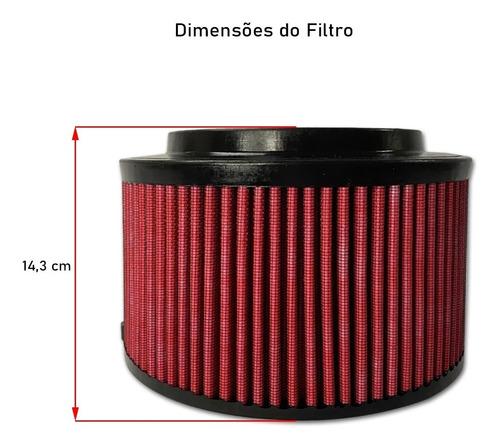 Filtro Ar Esportivo Lavável Ford Ranger 2.2 Diesel 2023 Rs