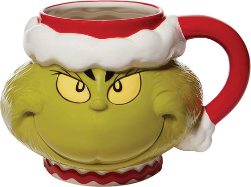 Department 56 Dr. Seuss The Grinch Santa Face - Taza De Café