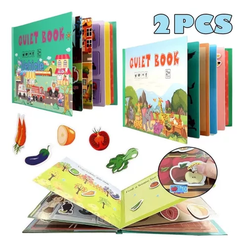 2 piezas Montessori libro ocupado para niños pequeños, 20 temas,  actividades de aprendizaje preescolar, libro silencioso, juguetes de  aprendizaje para