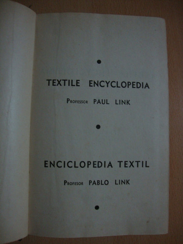 Enciclopedia Textil - Textile Encyclopedia - Pablo Link (Usado)