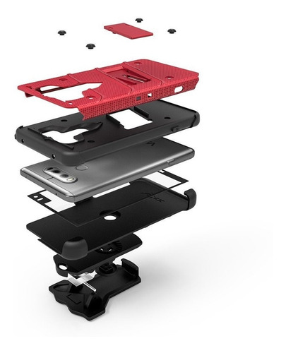Funda Zizo Bolt LG V20 Original Uso Rudo Clip Cristal