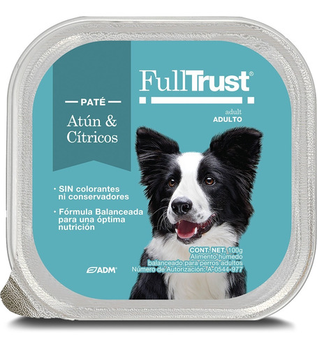 20 Pzas Fulltrust Perro Alimento Húmedo Atún 100 Gr C/u