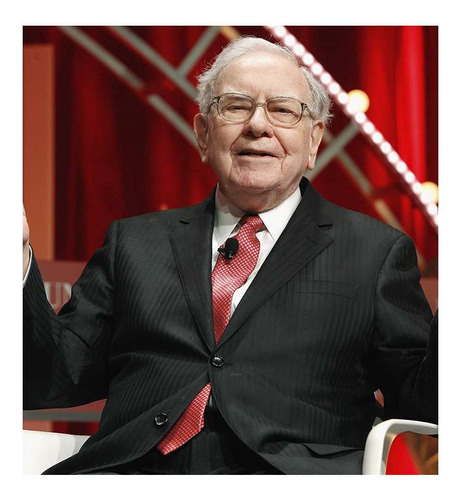Vinilo 100x100cm Warren Buffet El Mejor Inversor Finanzas M3