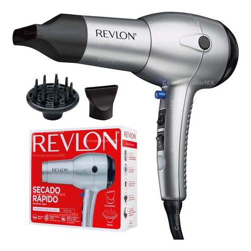 Secadora De Cabello Revlon Con Iones 1875w Color Plateado