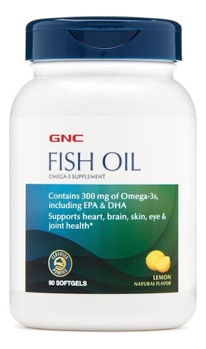 Fish Oil Aceite D Pescado Gnc 90cáps Salud Corazón Cerebro