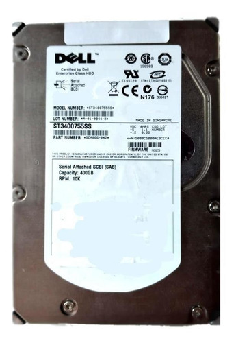 Hd Dell 400gb Sas 3,5 10k - St3400755ss Cor Prateado