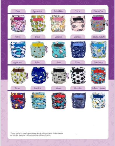 Imagen 2 de 2 de == 6 Pack Ecopipo Pañales De Tela Estampados + Detergent ==