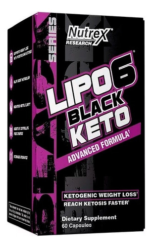 Lipo 6 Black Keto Nutrex 60 Cápsulas Sabor Sin Sabor