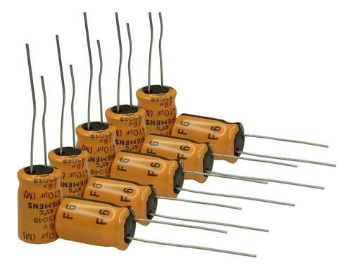 Combo 10 Capacitor Eletrolitico 470uf 16v Laranja Resistente