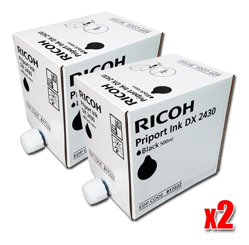 Tinta Negra Original Duplicadora Ricoh Dx 2430 Pack X 2