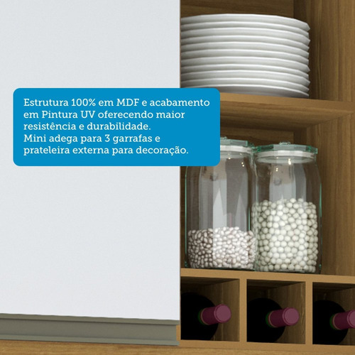 Cozinha Compacta Com 9 Portas 1 Gaveta E Espaço Para Wt