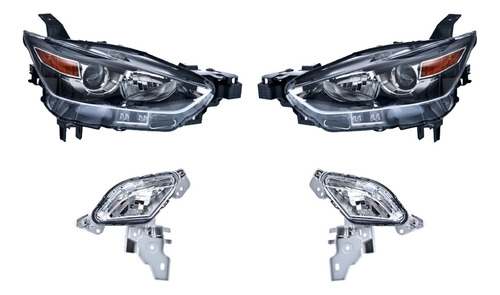 Kit 2 Faros Y 2 Cuartos Para Mazda Cx-3 2016-2023 Depo