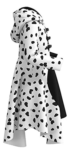 Disfraz De Cruella Deville Para Niñas 2021 Capa De Abrigo De