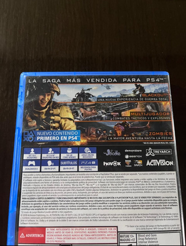 Call Of Duty: Black Ops 4 Standard Edition Actvision Ps4 (Usado)