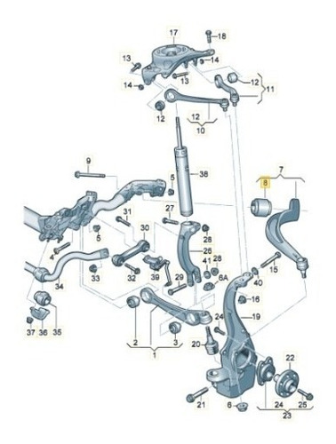Imagen 5 de 10 de Buje Brazo Suspensión 75 Mm Audi A4 A5 Q5 Bapmic Germany