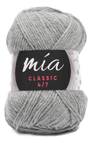 Lana Cashmilon Mia 4/7 X 10 Ovillos De 100grs (1kg) Color Gris Claro