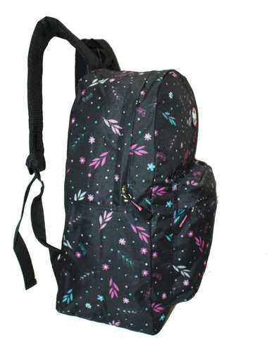 Mochila Florida Feminina Rabisk Costas Preta Cores Floral Cor Preto