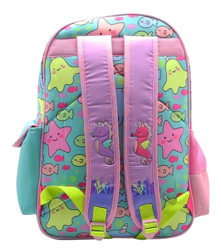 Imagen 4 de 8 de Mochila Espalda Grande 18 PuLG Mushi Simones Sofia Unicornio