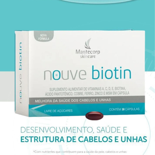 Mantecorp Nouve Biotin 30 Cápsulas Sem Sabor Sem Sabor