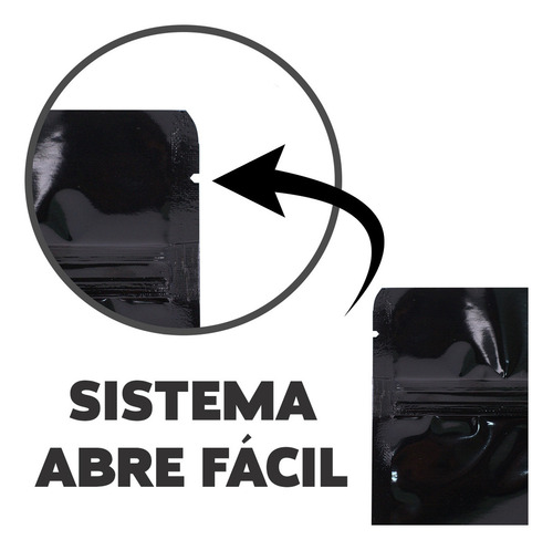 Stand Up Pouch Preto 100 Unidade 17x23,5 Fecho Zip
