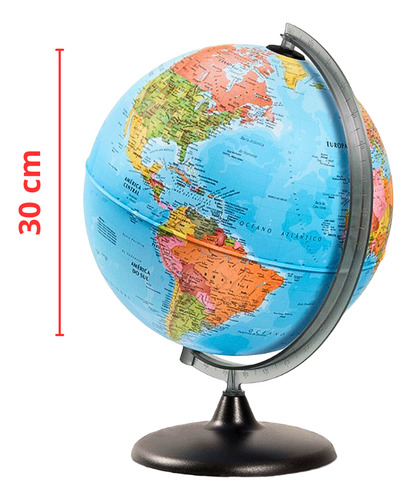 Globo Terráqueo Con Luz De 30 Cm Tecnodidattica Certificado