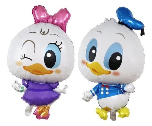 4 Globos  Metalicos Pato Donald Y Daisy - Cuerpo 82cm