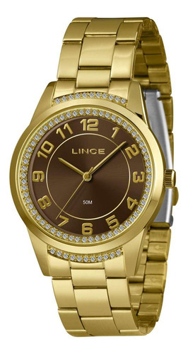 Relógio Feminino Lince Analógico Dourado Lrgj159l40 N2kx