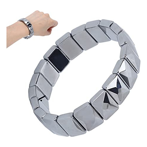 Pulsera Piedra Energía Terahertz Alivio Moda Hombre