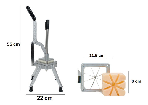 Cortador Rebanador Manual De Alimentos Con Accesorios Color Plateado