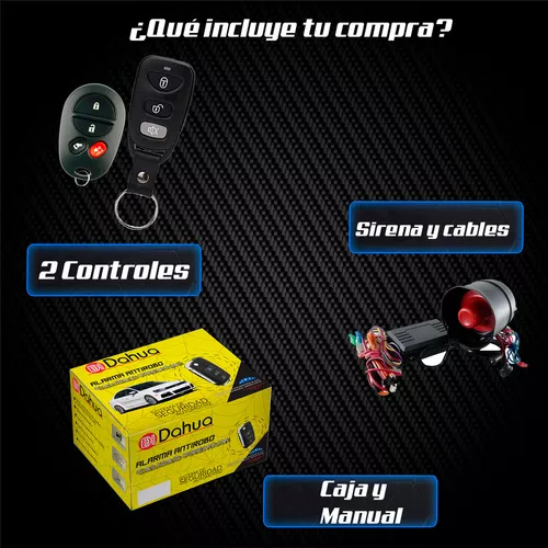 Alarma De Seguridad Antirrobo Para Auto Coche Universal Con 2 Controles  Dahua Dal022