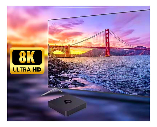 Smart Convertidor Tv Box 8k 5g - 256gb Control Remoto De Voz Negro De Voz