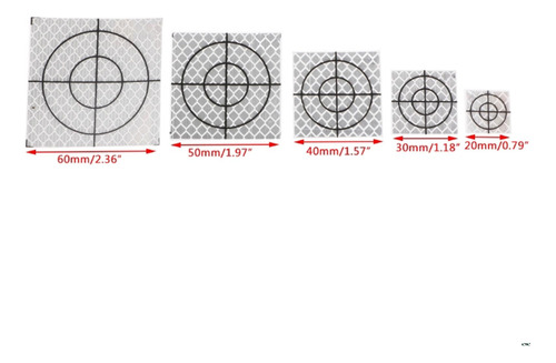 100x Reflective Tape Survey Targets Estación Total 6cmx6cm