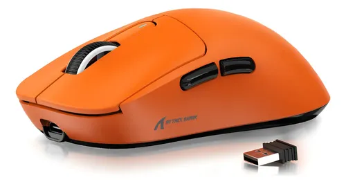 Mouse Gamer Attack Shark X3 Paw3395 Sem Fio 26000 Dpi Cor Laranja - R$ 243,59