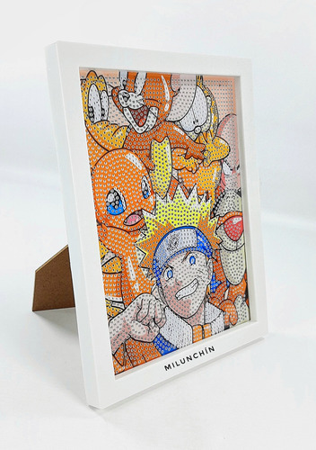 Pintura En Diamantes Diamonds C/porta Retrato Kitty Y Mas Naruto Grande