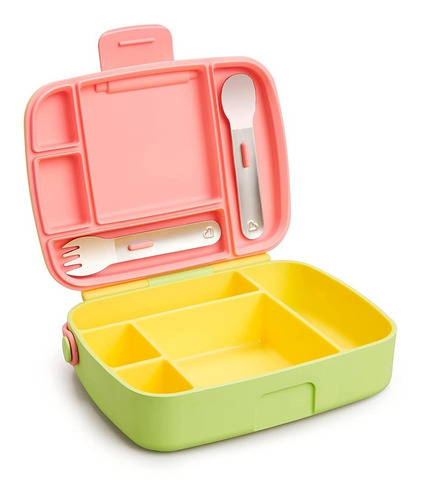 Munchkin Bento Box - Lunchera Infantil, Color Amarillo Color Rosa