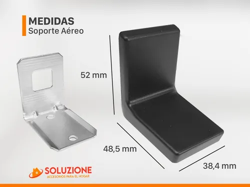 Soporte Aéreo Para Alacenas Con Cobertor Negro X 4 Unidades