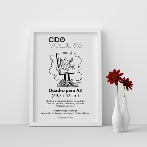 Imagem 2 de 3 de Kit 6 Quadros A3 Moldura Branca (29,7 X 42 Cm) S/ Vidro