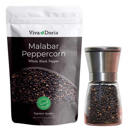 Molinillo De Pimienta Negra Entera 340 Gramos Acero Inoxidab