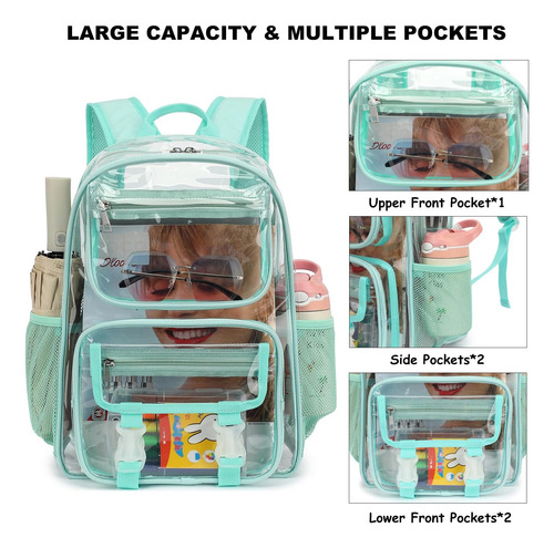Mochila Escolar Transparente Para Niñas Y Niños, Mochila Tra