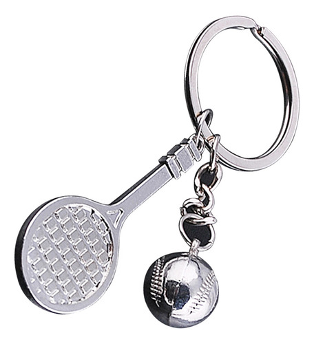 Llavero De Metal Creativo Con Colgante De Raqueta De Pelota