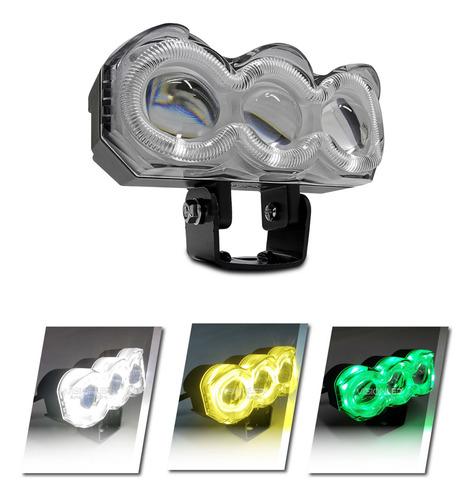 Neblinero Bicolor 3 Lupas Flash Filo Rgb 30w 12v