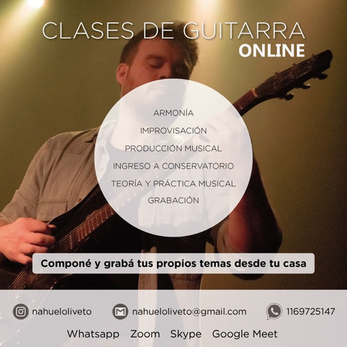 Imagen 1 de 3 de Clases De Guitarra Online Composición Improvisación Armonía
