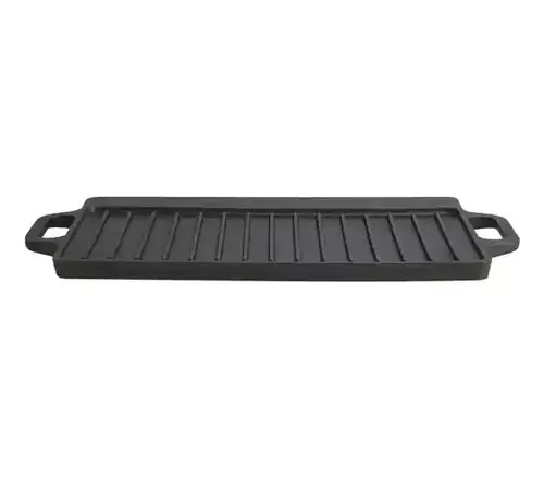 Plancha Para Asar De Hierro Fundido Negro Mate 33 x 21 Cm