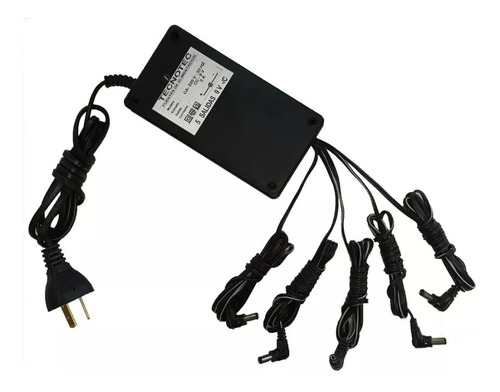 Imagen 1 de 5 de Fuente Switching Multiple Reg 5 Pedales 9v 2 A + Cables