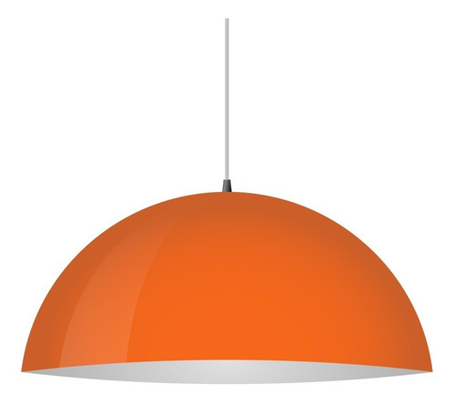 Imagen 1 de 5 de Lampara Colgante Metal Tip Campana Naranja Lh-2101