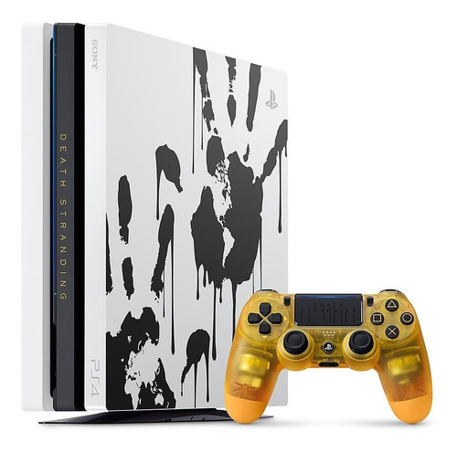 Sony PlayStation 4 Pro 1TB Death Stranding Limited Edition blanco y negro