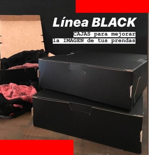 40 Cajas Carton Negras 20x12x9 Combo Hamburguesa + Fritas Negro