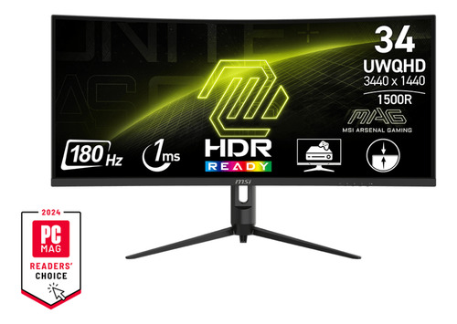 Monitor Gamer Msi 34 Curvo Uwqhd 180hz 1ms Freesync Hdr Negro