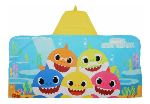 Toalla Baby Shark Infantil Pinkfong Niño Niña Capucha